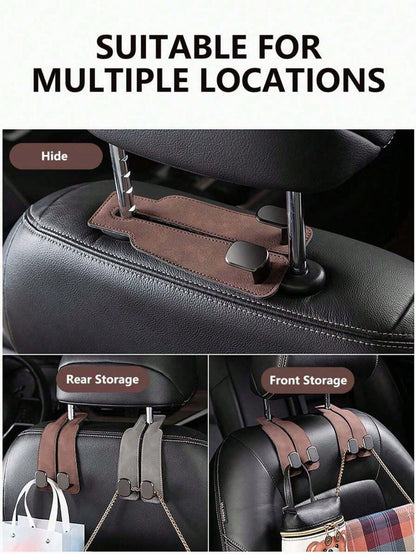Car Seat Headrest Hook, Dual Headrest Wallet Hook, Car Back Seat Headrest Hook For Hanging Handbags, Bags, Clothes And Wallets