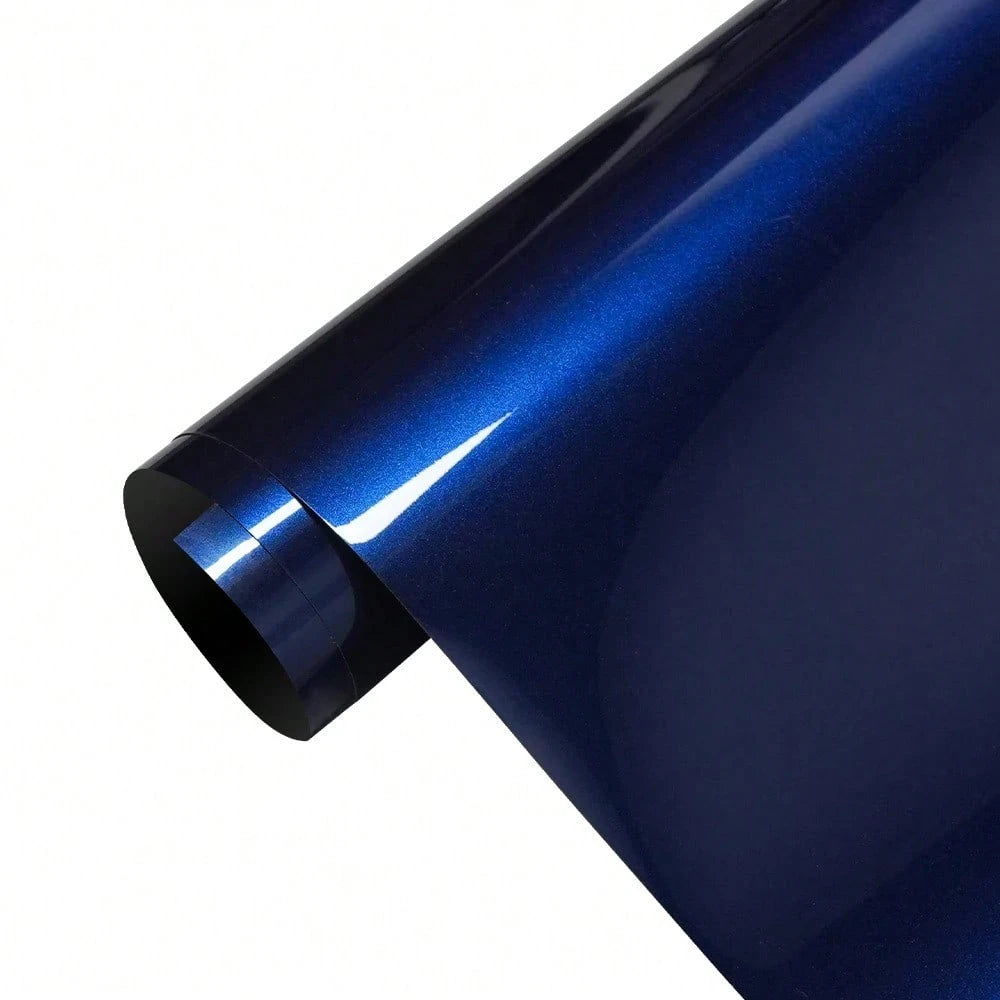 Car Sticker Gentian Blue Metallic Car Vinyl Wrap Color Change Film Bubble Free Wrap Decal Car Accessories Interior Exterior