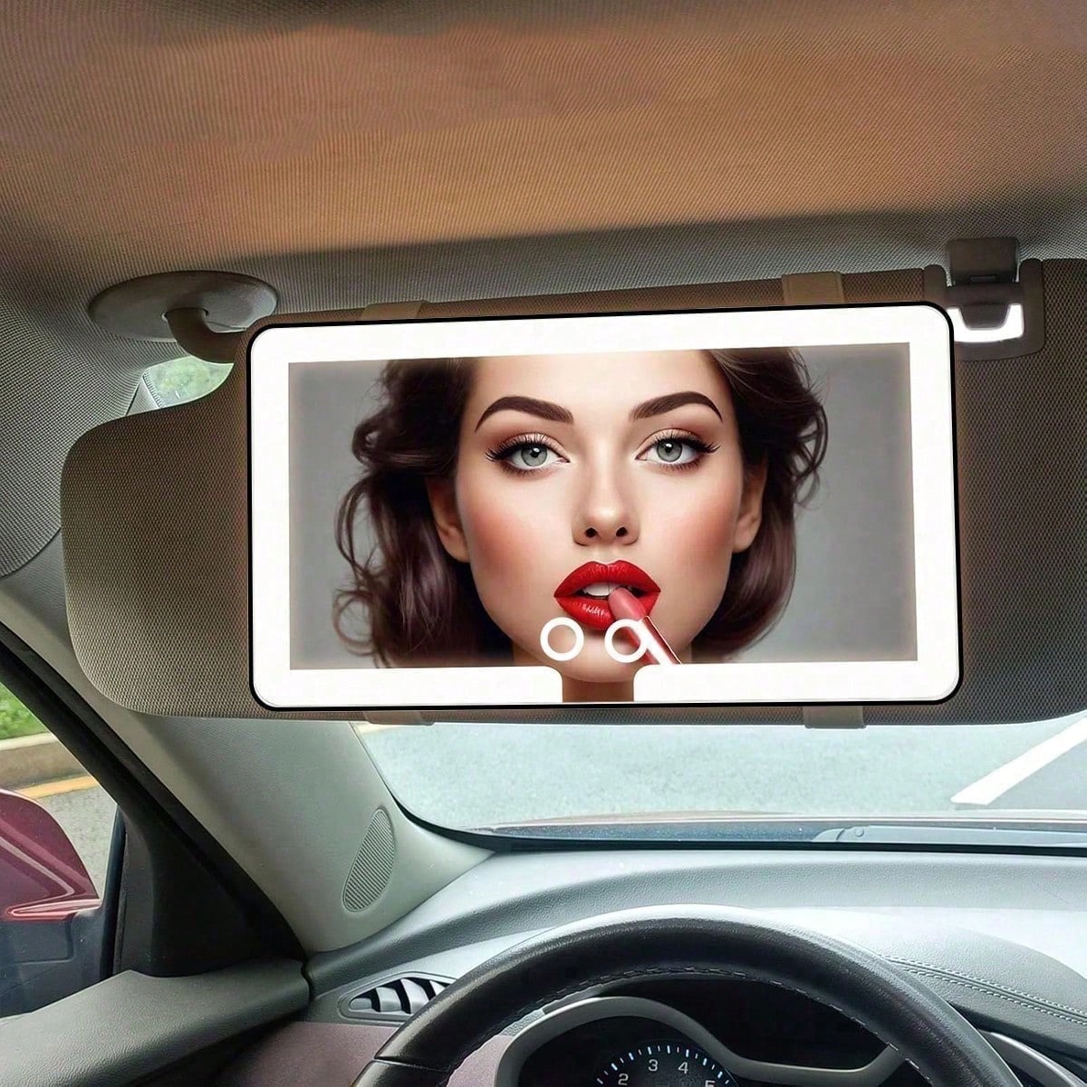 Car Sun Visor Makeup Mirror, LED Light Makeup Mirror, Smart Touch Car Makeup Mirror, 3 Light Modes And 60 LEDs- Rechargeable And Dimmable Touch Control- Perfect For Makeup Anytime, Anywhere