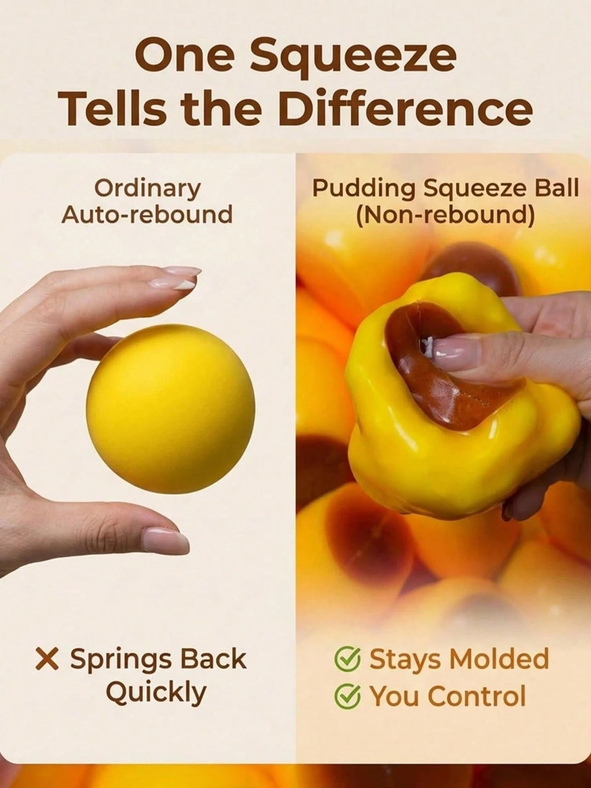 Caramel Pudding Stress Ball Squishy Crunchy Bead Filled Non Rebound Handmade Taba ASMR Anxiety Relief For Adults Party Favor Squeeze Toy Cute Realistic Food Soft Sticky Silicone Dessert