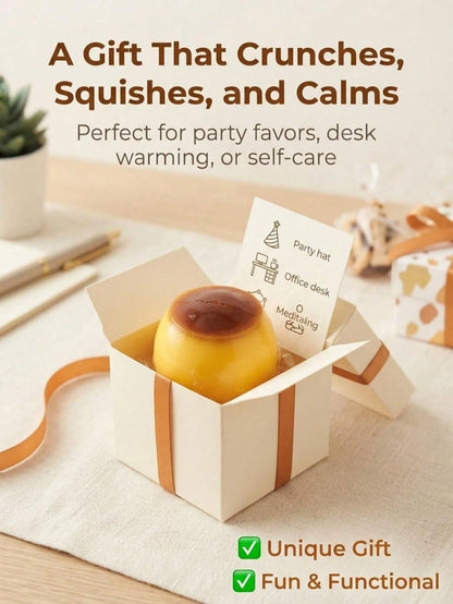 Caramel Pudding Stress Ball Squishy Crunchy Bead Filled Non Rebound Handmade Taba ASMR Anxiety Relief For Adults Party Favor Squeeze Toy Cute Realistic Food Soft Sticky Silicone Dessert