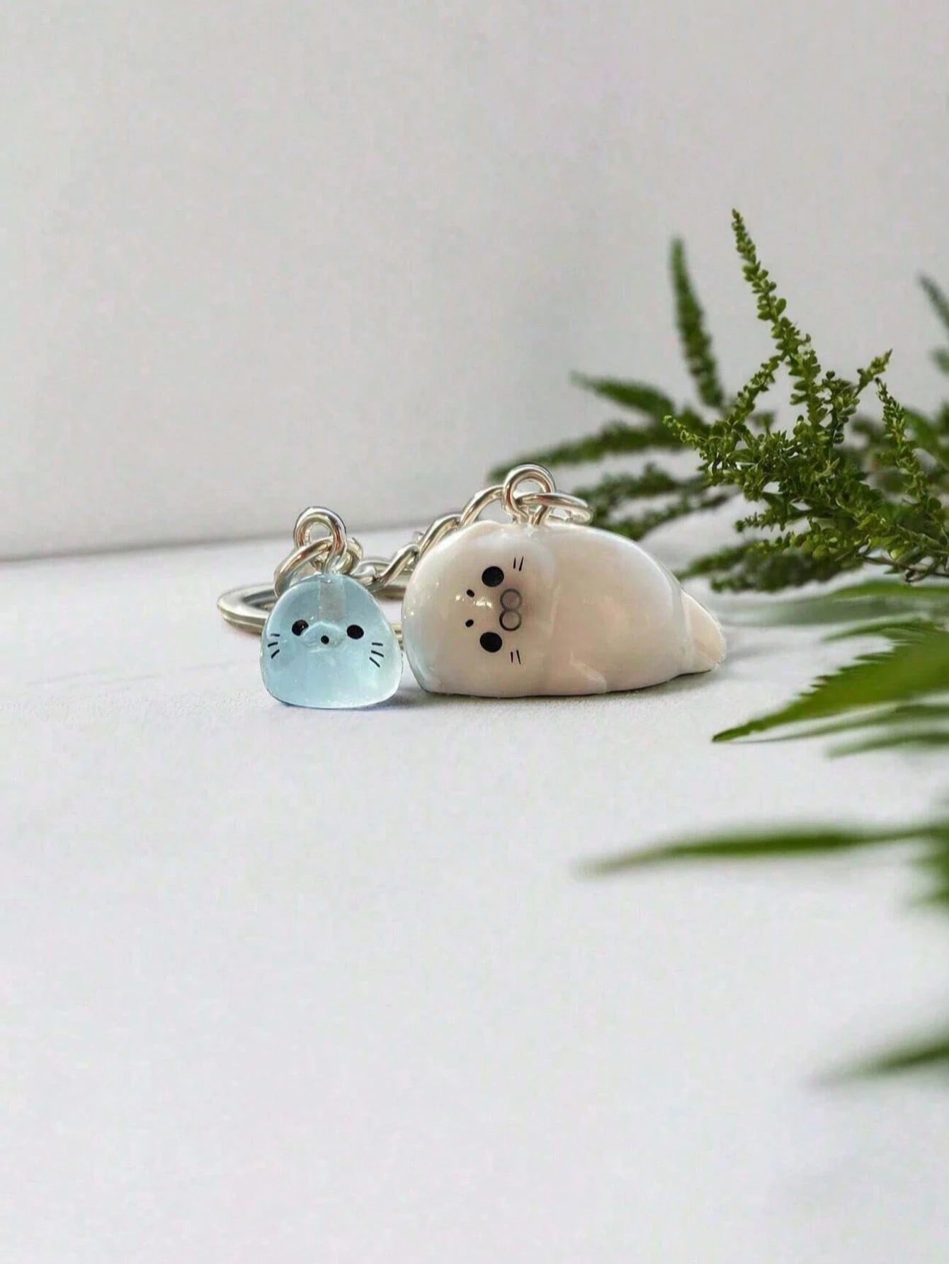 Cartoon 3D Glow-In-The-Dark Sea Lion Keychain Set- Cute Decorative Pendant Ocean Theme Bag Charm, Cute Sea Lion Bag Charm, Cute Seal Bag Charm