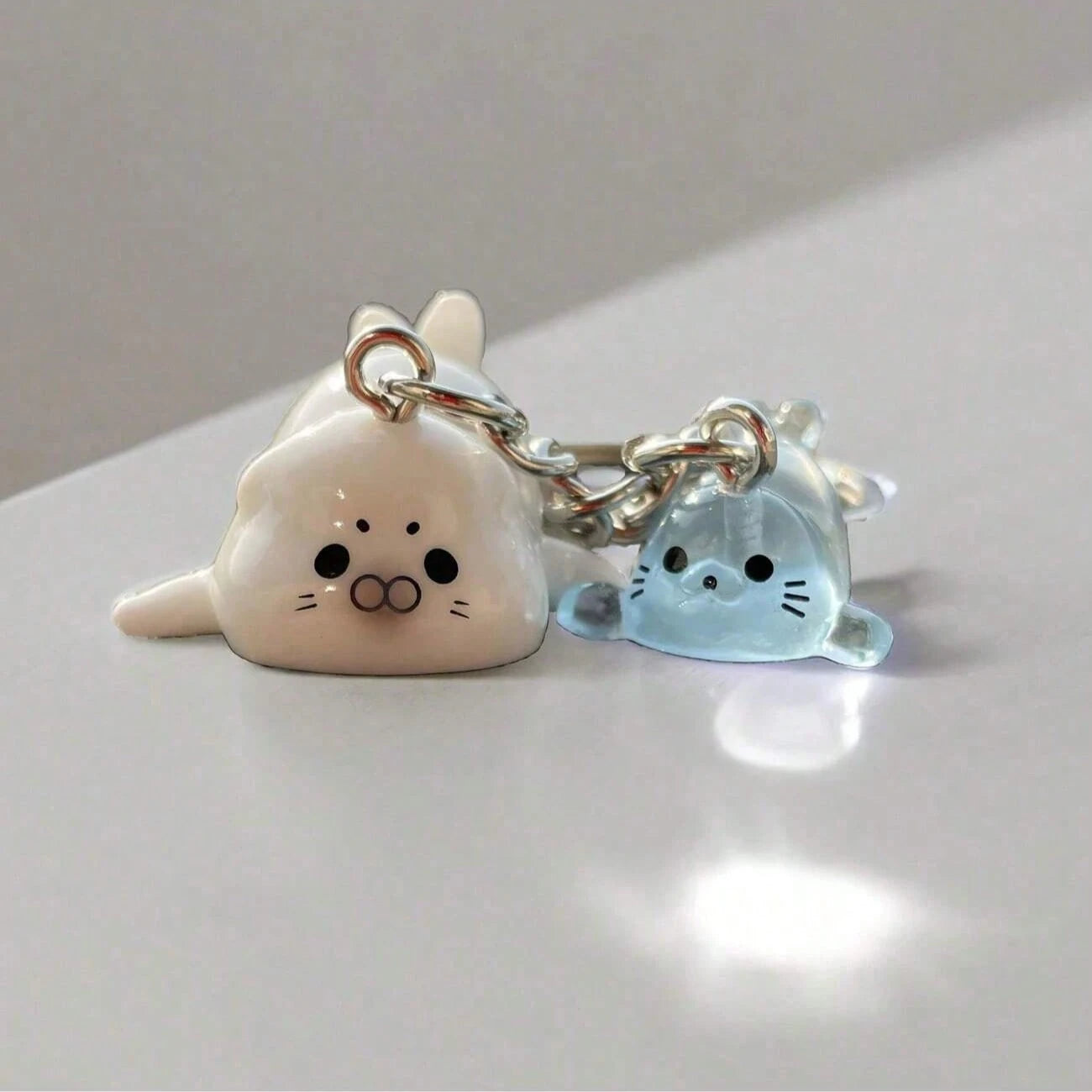 Cartoon 3D Glow-In-The-Dark Sea Lion Keychain Set- Cute Decorative Pendant Ocean Theme Bag Charm, Cute Sea Lion Bag Charm, Cute Seal Bag Charm