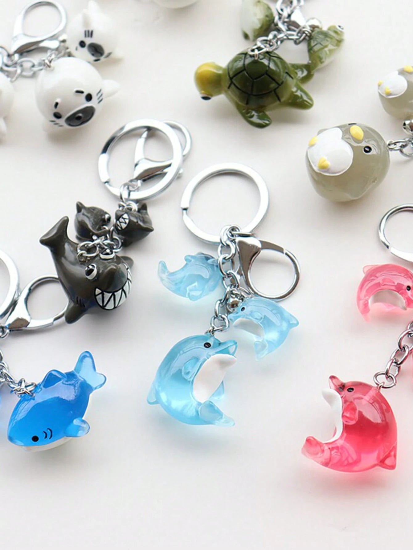 Cartoon 3D Glow-In-The-Dark Sea Lion Keychain Set- Cute Decorative Pendant Ocean Theme Bag Charm, Cute Sea Lion Bag Charm, Cute Seal Bag Charm