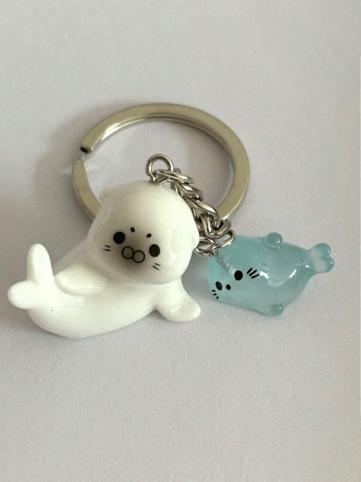 Cartoon 3D Glow-In-The-Dark Sea Lion Keychain Set- Cute Decorative Pendant Ocean Theme Bag Charm, Cute Sea Lion Bag Charm, Cute Seal Bag Charm