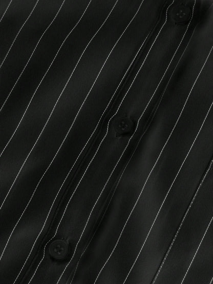 Casual Versatile Fashion Long Sleeve Single Breasted Turndown Collar Striped Women Shirt, Random Floral Pattern Fall Cloth For Women