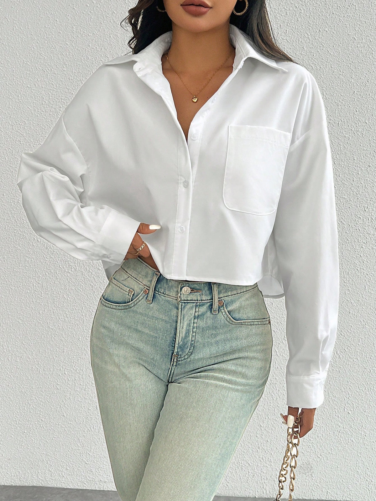 Casual Versatile Fashion Long Sleeve Single Breasted Turndown Collar Striped Women Shirt, Random Floral Pattern Fall Cloth For Women