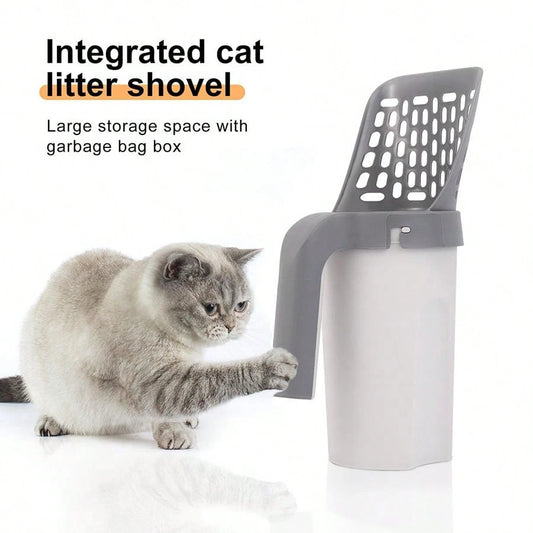 Cat Litter Sceoper With Holder, Cat Litter Shovel With Refill 45 Bags(3 Boxes Of 15 Bags! Large Capacity Cat Scooper Portable Shovel Breeze Pellet Litter