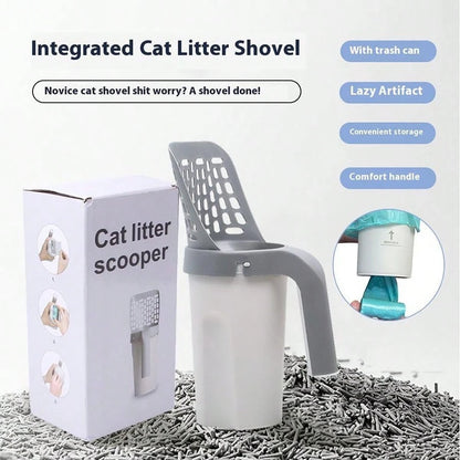 Cat Litter Sceoper With Holder, Cat Litter Shovel With Refill 45 Bags(3 Boxes Of 15 Bags! Large Capacity Cat Scooper Portable Shovel Breeze Pellet Litter