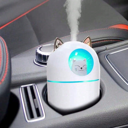Cat-Shaped Mini Portable Cool Mist Humidifier: 28dB Low Noise, Easy Refill & Clean – Suitable For Car, Bedroom & Plants| Local Warehouse
