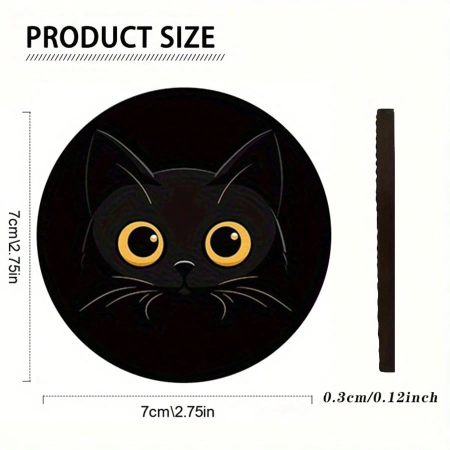 Cat Style 2 Pieces Car Cup Holder Coaster- Anti Slip, 2.8-Inch Made Of Natural Rubber, Washable, Weighing 8 Grams Per Piece, Perfect For Car Interior Accessories- Suitable For Car Owners- Suitable