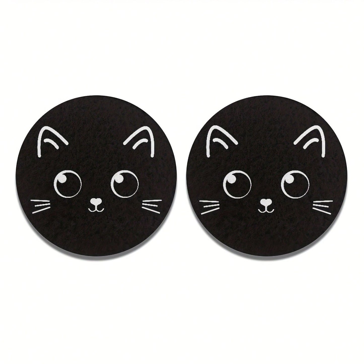 Cat Style 2 Pieces Car Cup Holder Coaster- Anti Slip, 2.8-Inch Made Of Natural Rubber, Washable, Weighing 8 Grams Per Piece, Perfect For Car Interior Accessories- Suitable For Car Owners- Suitable
