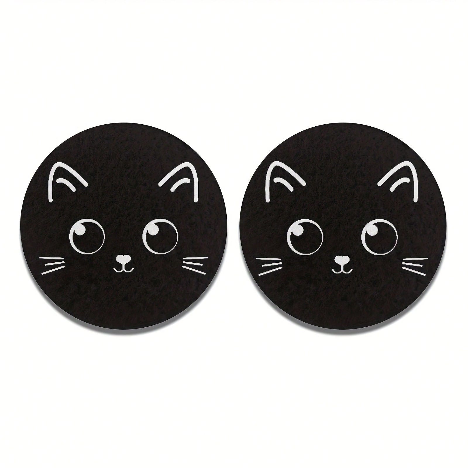 Cat Style 2 Pieces Car Cup Holder Coaster- Anti Slip, 2.8-Inch Made Of Natural Rubber, Washable, Weighing 8 Grams Per Piece, Perfect For Car Interior Accessories- Suitable For Car Owners- Suitable