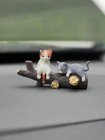 Cat-Themed Car Accessories- Aquarium Cat Sculpture, Dashboard Display, Side Window Doll, And Other Cute Car Interior Decorations- Must-Have For Any Car Owner!