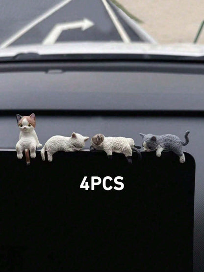 Cat-Themed Car Accessories- Aquarium Cat Sculpture, Dashboard Display, Side Window Doll, And Other Cute Car Interior Decorations- Must-Have For Any Car Owner!