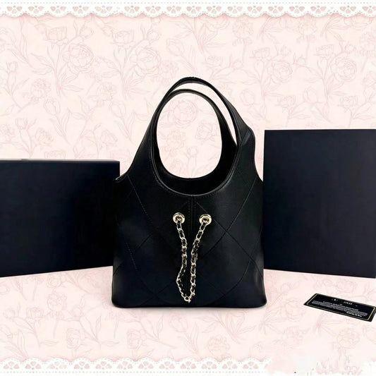 CHAN New Lightweight Luxury Bucket Bag, Minimalist Stylish Genuine Leather Shoulder Bag, Suitable For Commuting, Daily Use, And Dates