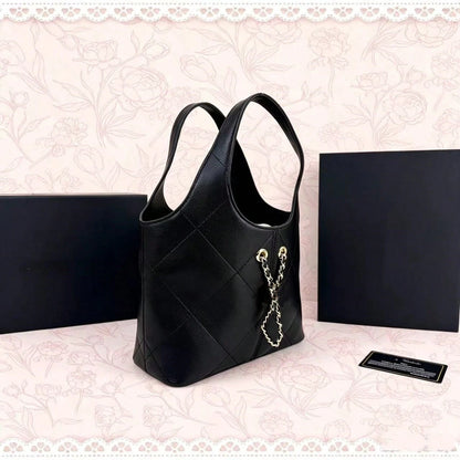 CHAN New Lightweight Luxury Bucket Bag, Minimalist Stylish Genuine Leather Shoulder Bag, Suitable For Commuting, Daily Use, And Dates
