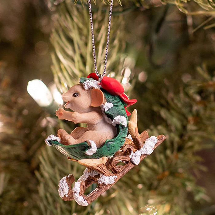 Charming Tails - Leaf Sled Ornament