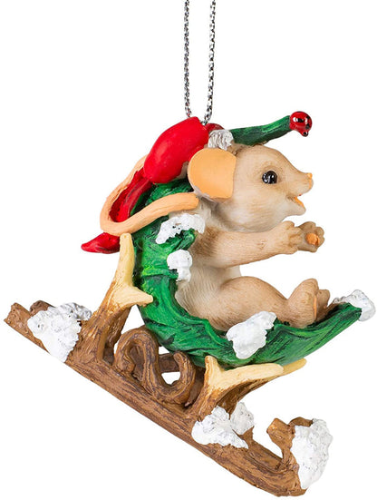 Charming Tails - Leaf Sled Ornament