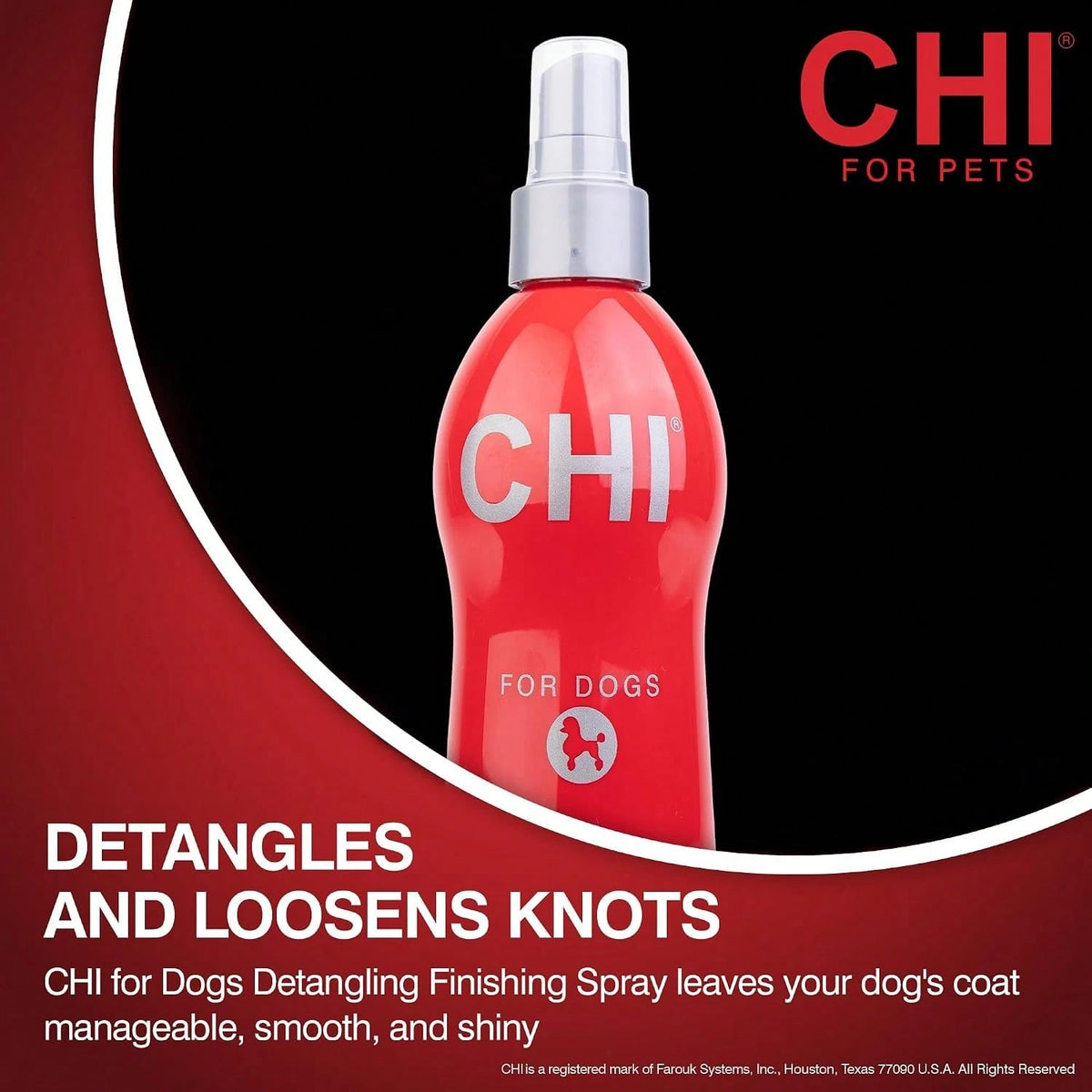 CHI For Dogs Detangling Finishing Spray Leave-In Dog Grooming Mist Releases Tangles And Knots Light Conditioning Shine Finish Sulfate And Paraben