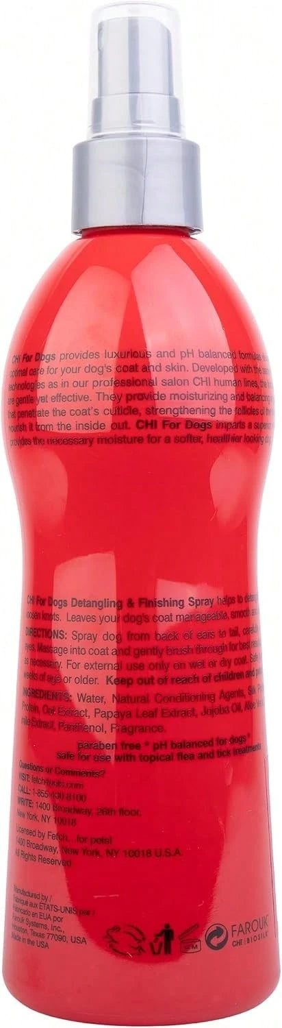 CHI For Dogs Detangling Finishing Spray Leave-In Dog Grooming Mist Releases Tangles And Knots Light Conditioning Shine Finish Sulfate And Paraben