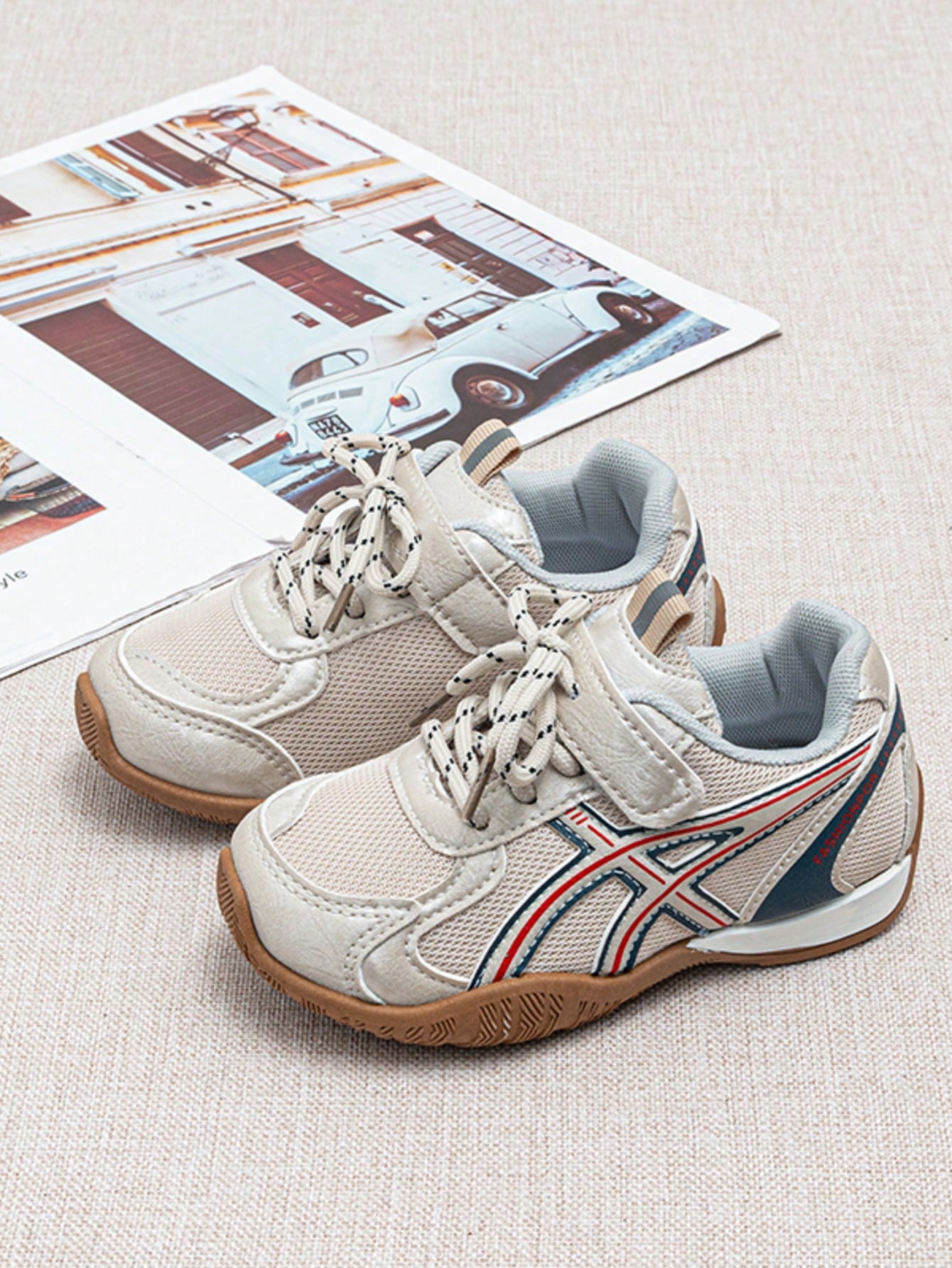 Children's Casual Vintage Flat Shoes, Breathable Mesh Soft Sole Non-Stuffy Versatile Baby Walking Shoes