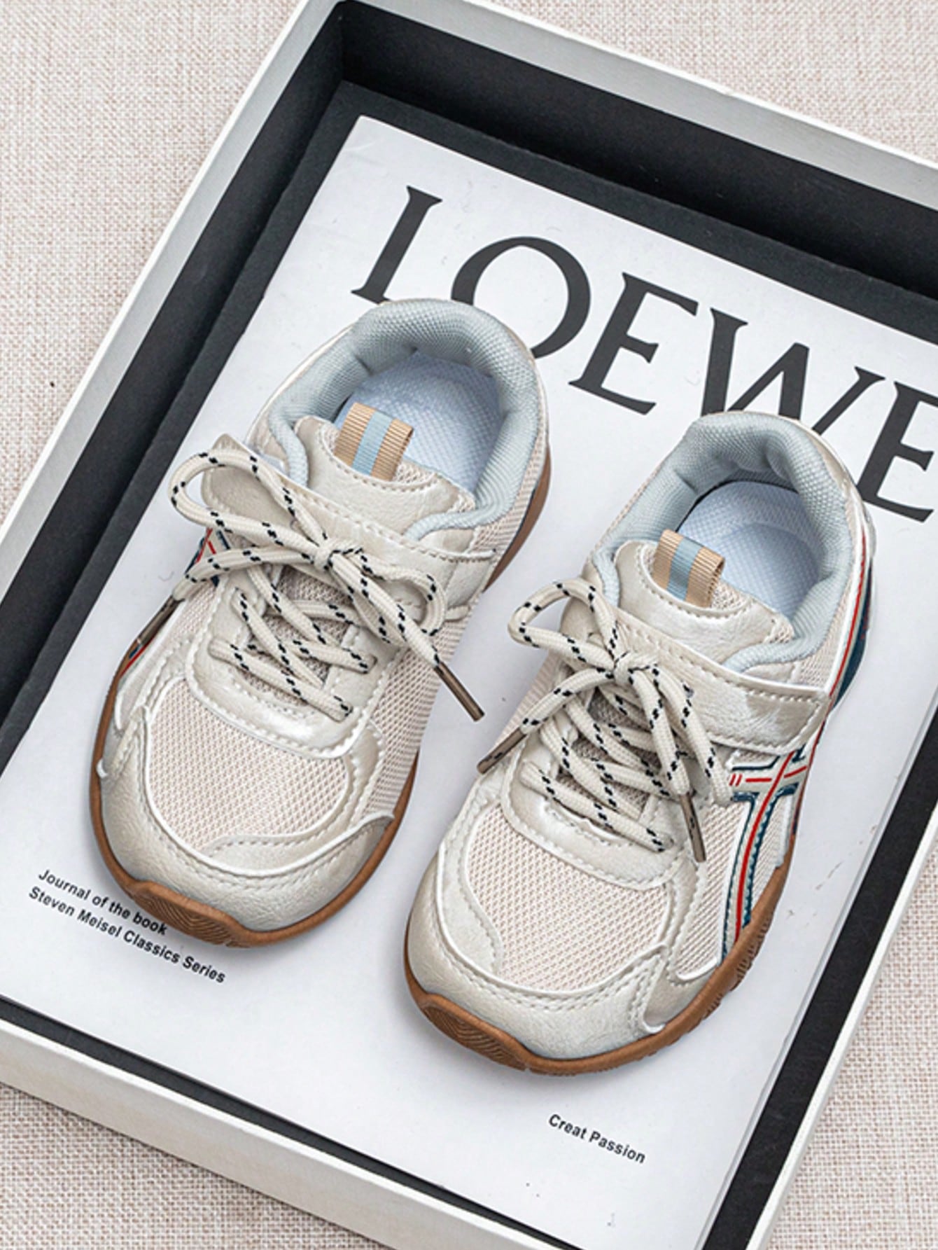 Children's Casual Vintage Flat Shoes, Breathable Mesh Soft Sole Non-Stuffy Versatile Baby Walking Shoes