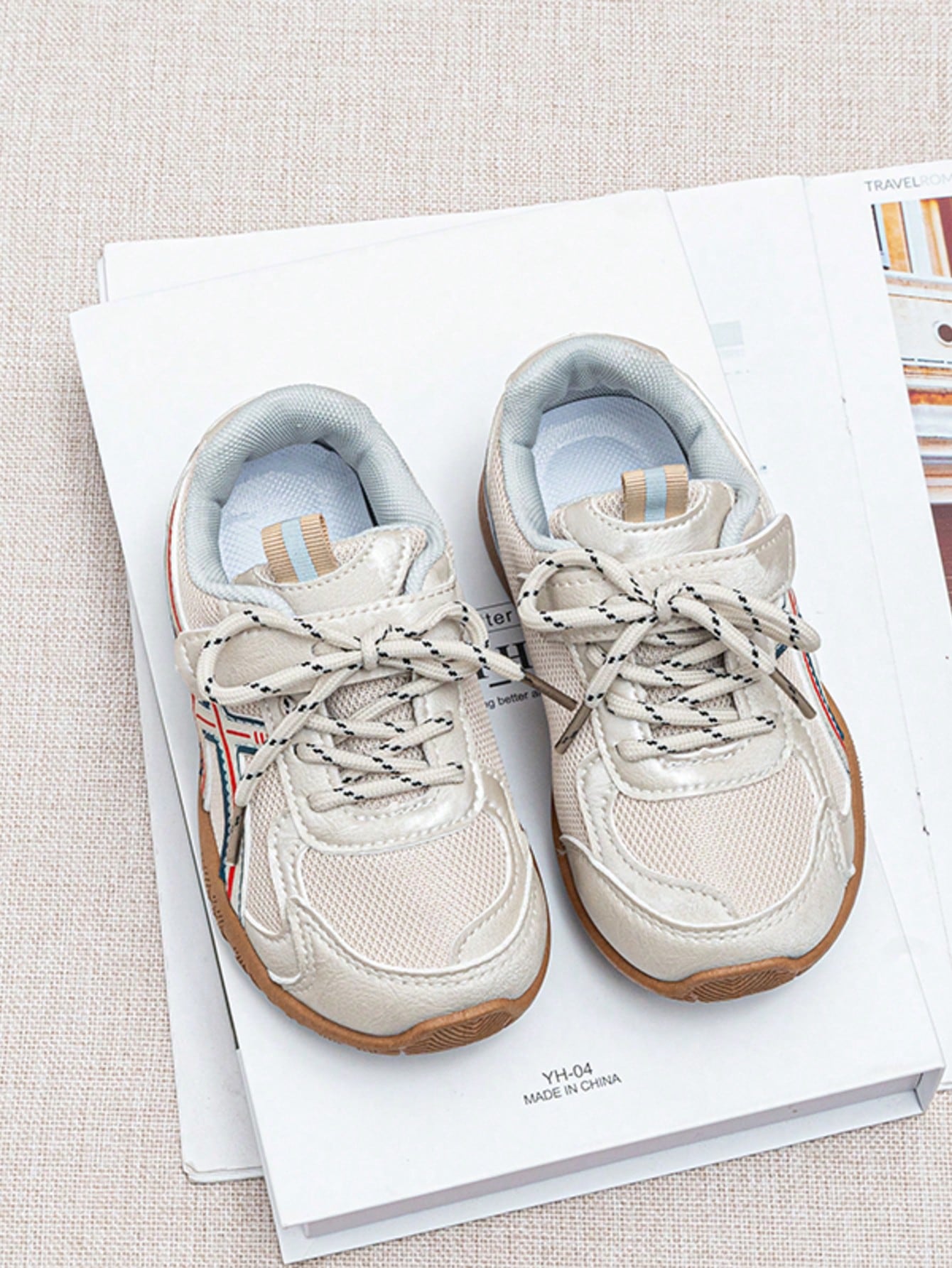 Children's Casual Vintage Flat Shoes, Breathable Mesh Soft Sole Non-Stuffy Versatile Baby Walking Shoes