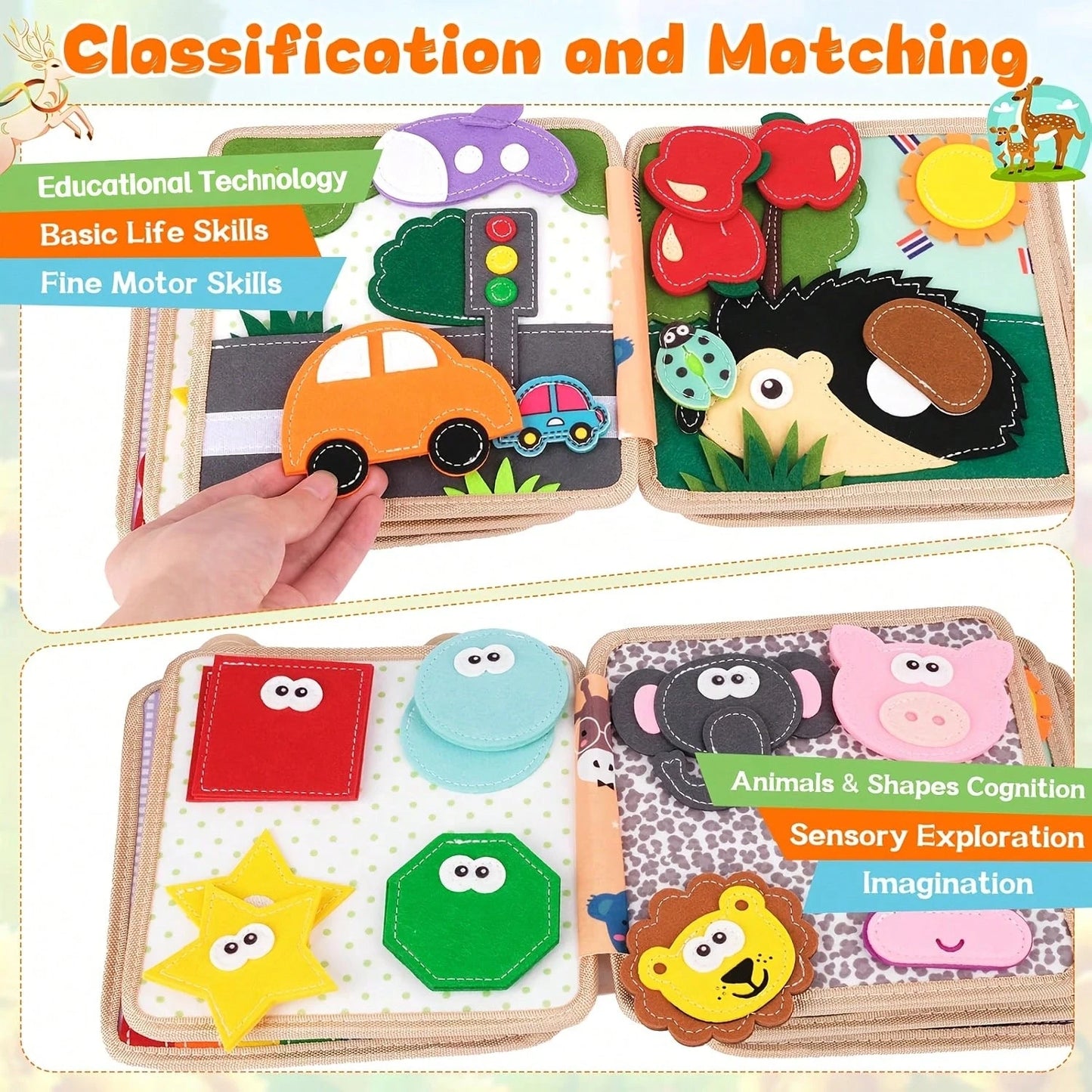 Children's Early Childhood Education Puzzle Learning Baby Toy Bag Felt Learning Board, Busy Board, Busy Book, Cloth Book, Travel Toys, Holiday Gifts.