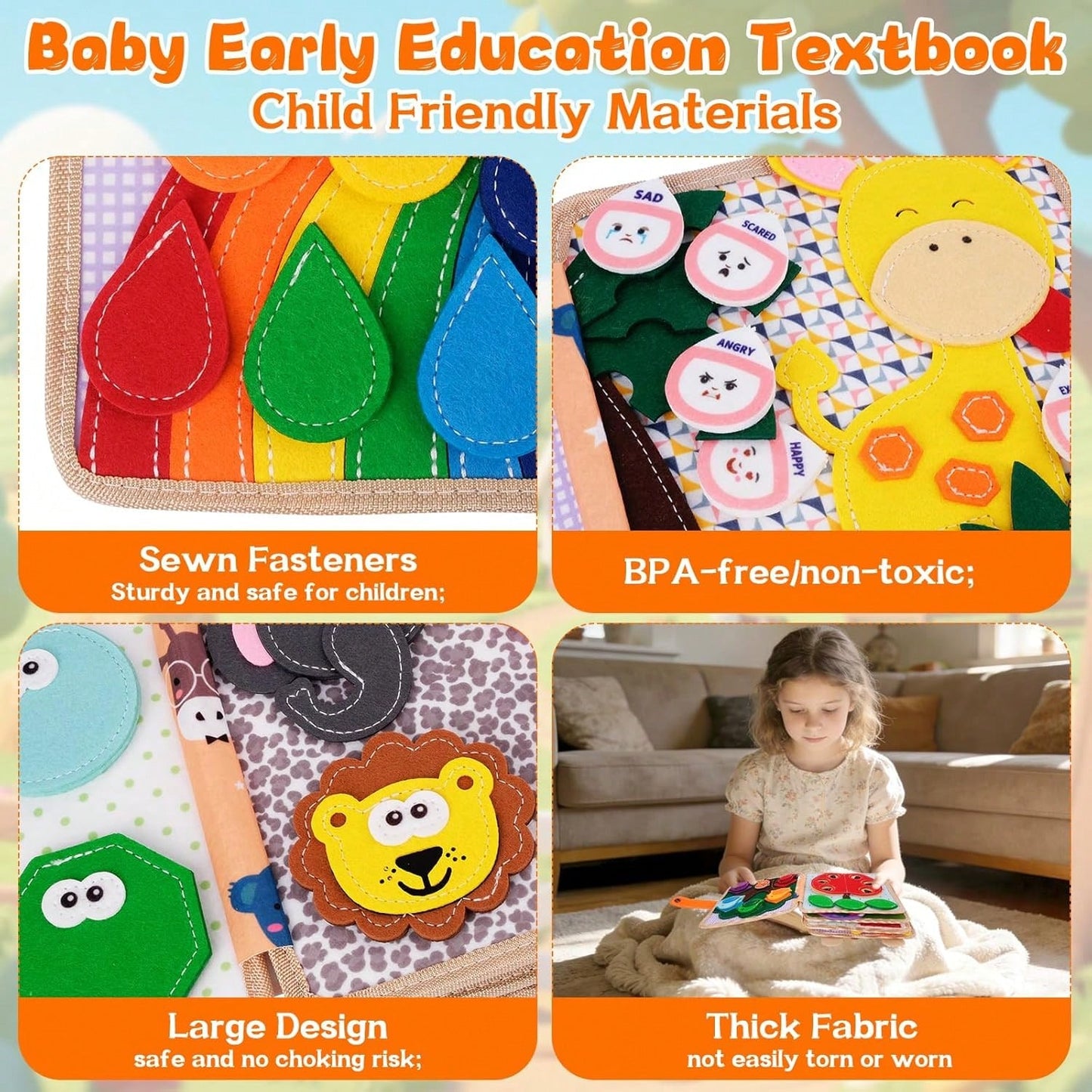 Children's Early Childhood Education Puzzle Learning Baby Toy Bag Felt Learning Board, Busy Board, Busy Book, Cloth Book, Travel Toys, Holiday Gifts.