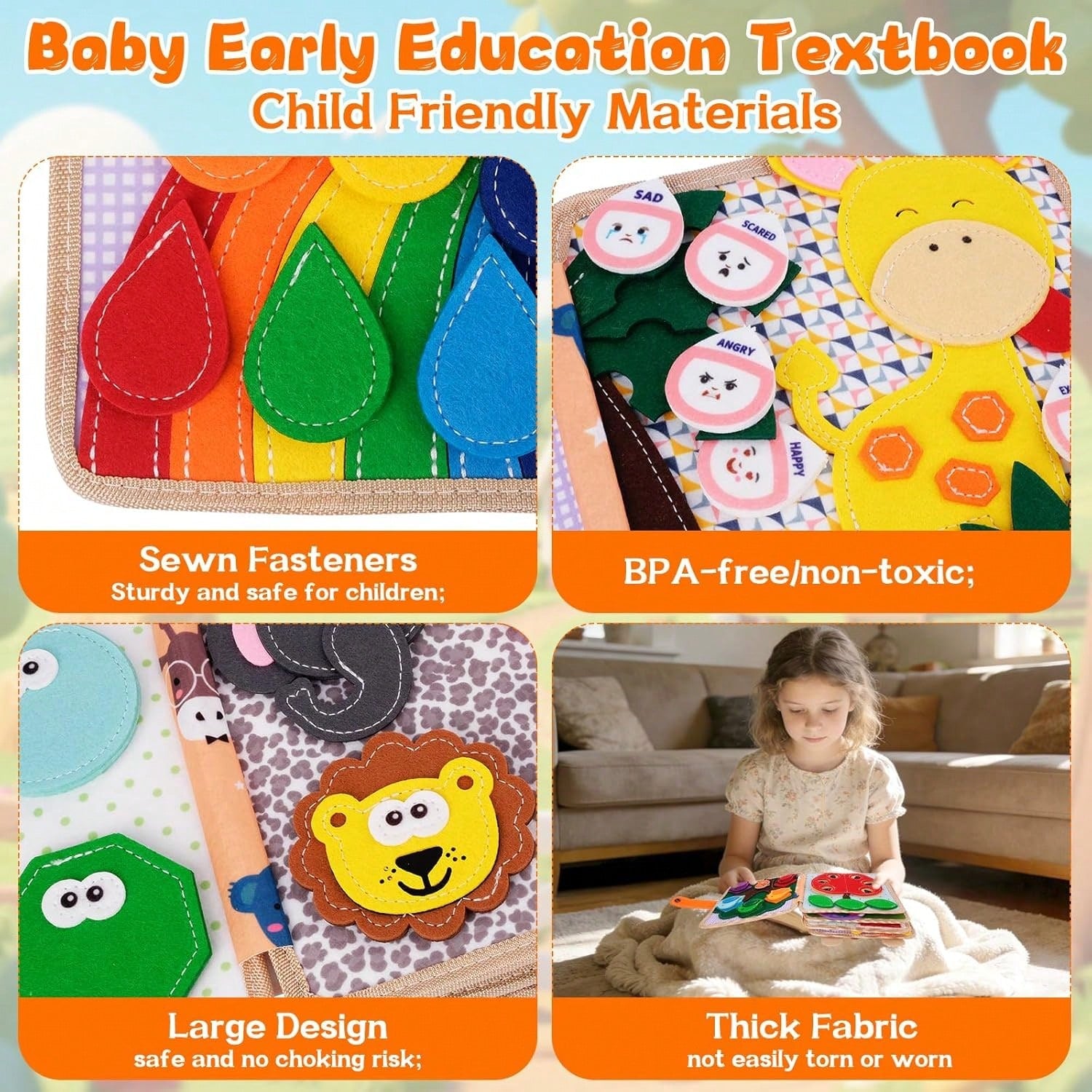 Children's Early Childhood Education Puzzle Learning Baby Toy Bag Felt Learning Board, Busy Board, Busy Book, Cloth Book, Travel Toys, Holiday Gifts.