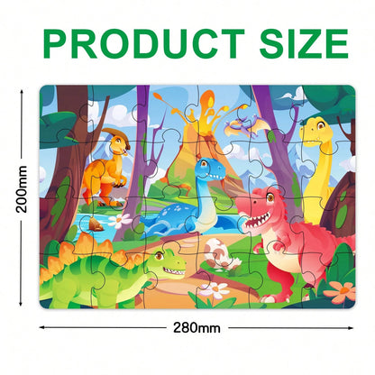 Children's Educational Puzzles- 4 Themes: Dinosaurs, Farm, Princess, And Vehicles- Paper Puzzles Designed For 3-6 Year Olds, With Simple Scene Illustrations To Stimulate Curiosity And Focus. Each Se