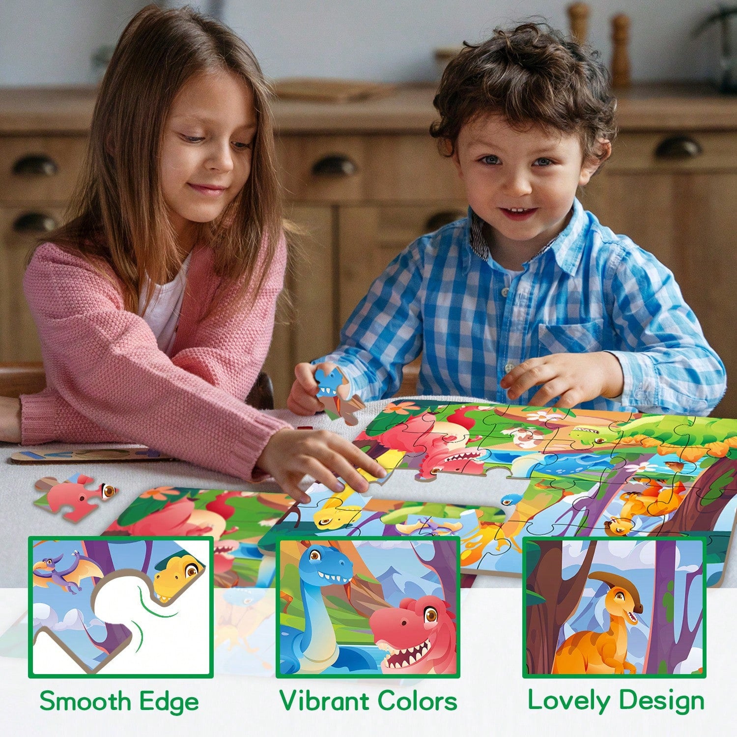 Children's Educational Puzzles- 4 Themes: Dinosaurs, Farm, Princess, And Vehicles- Paper Puzzles Designed For 3-6 Year Olds, With Simple Scene Illustrations To Stimulate Curiosity And Focus. Each Se