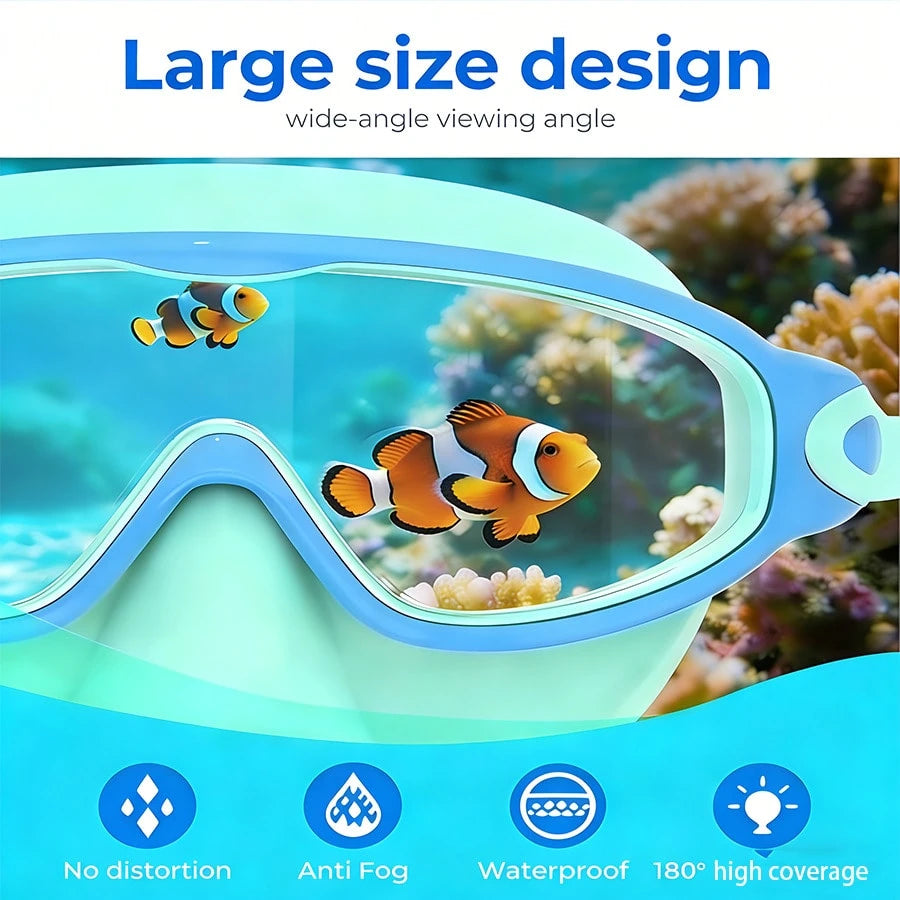 Children's Swimming Goggles With Nose Clip, Anti-Fog Anti-Leak Swimming Goggles, Suitable For Children Aged 4-15, Back To School