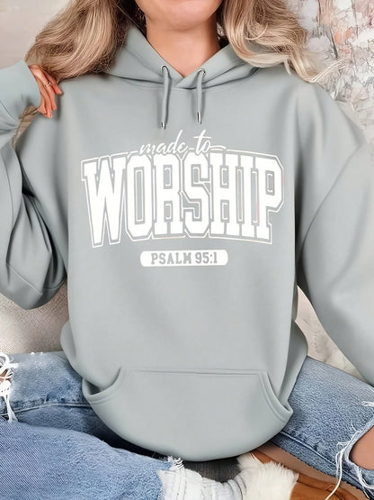 Christmas Sweatshirts For Women Plus Size Women Hoodie Made To Worship Psalm 951 Religious Christian Faith Inspired Design With Comfortable Fit Soft Cotton Blend Fabric Fashionable Style Casual Daily