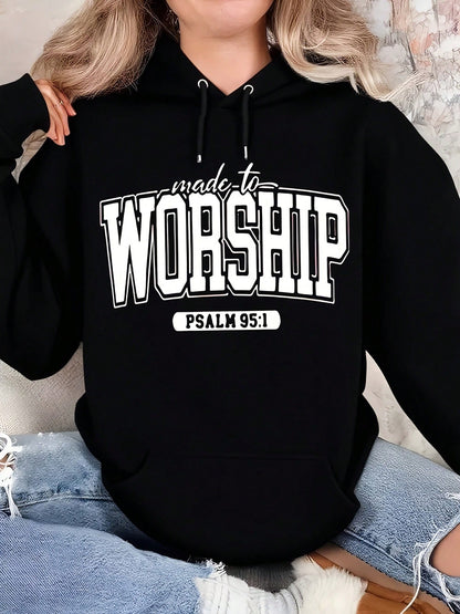 Christmas Sweatshirts For Women Plus Size Women Hoodie Made To Worship Psalm 951 Religious Christian Faith Inspired Design With Comfortable Fit Soft Cotton Blend Fabric Fashionable Style Casual Daily