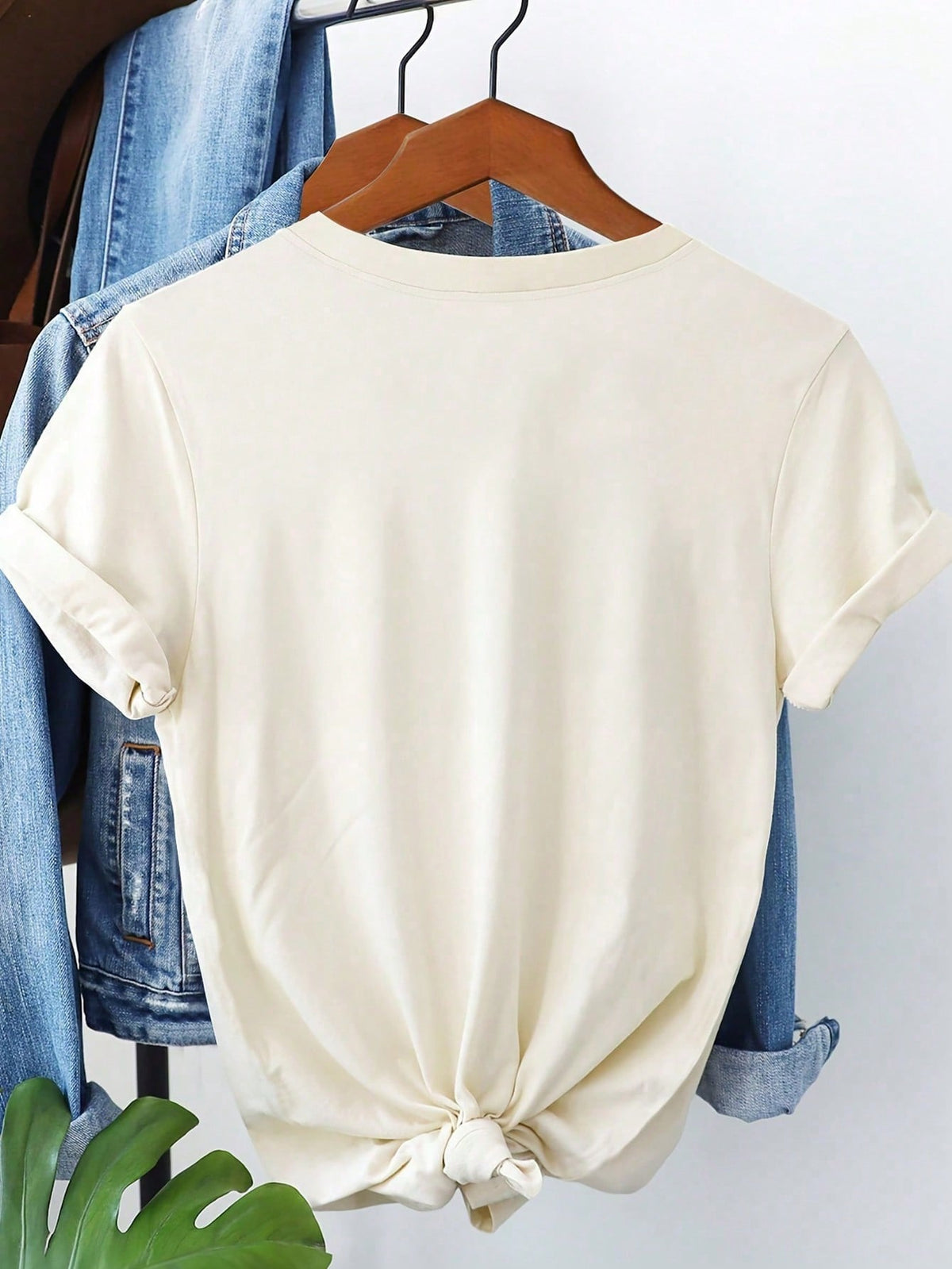 CIAO & Lemon Print Casual Round Neck Short Sleeve T-Shirt, Summer White