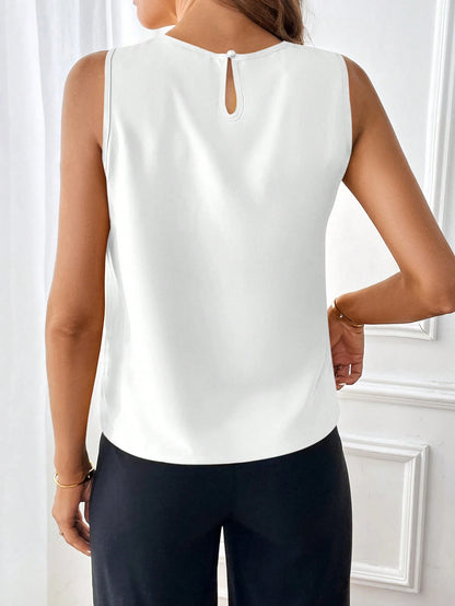 Clasi Women's Round Neck Sleeveless Blouse,Sleeveless Tops