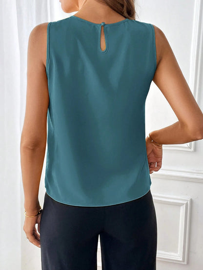 Clasi Women's Round Neck Sleeveless Blouse,Sleeveless Tops