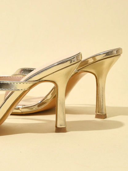 Classic Simple Strappy Open Toe Women's High Heeled Sandals,Spring Summer Outfits,Flip Flops