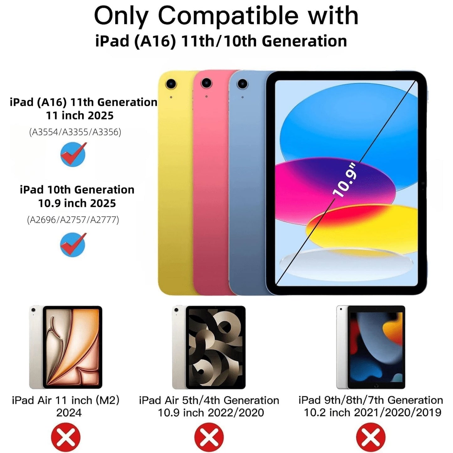 Clear Case For IPad (A16) 11th Generation 2025 11-Inch/10th Generation 2022 10.9 Inch, Lightweight Soft TPU, Anti-Scratch Ultra Slim Protective Tablet Cover, Shockproof Impact Resistant, Clear