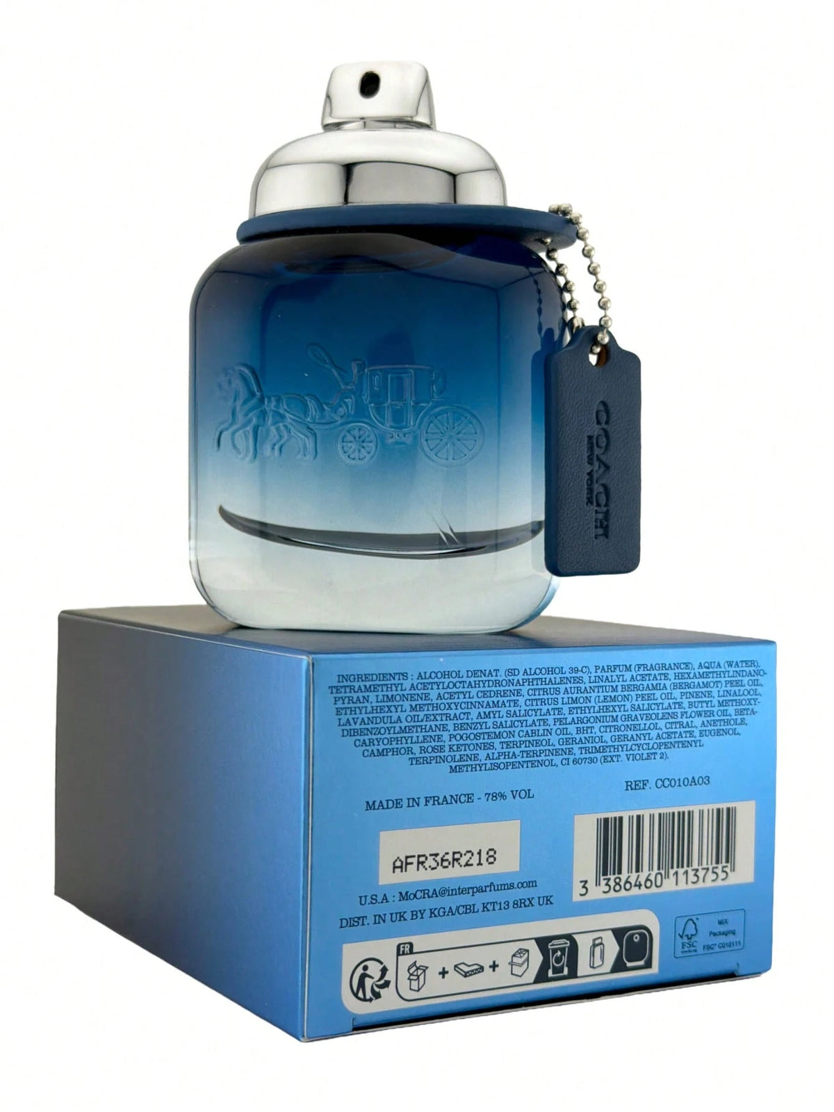 Coach New York Blue EDT Cologne For Men 1.3 Oz/ 40ml Fresh Woody Aromatic Designer Fragrance Spray