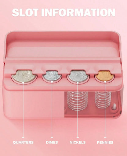 Coin Holder For Car Change Organizer Universal Storage Coin Money Dispenser Fit For Most Car Trucks Accessories(Pink, 1 Pack)