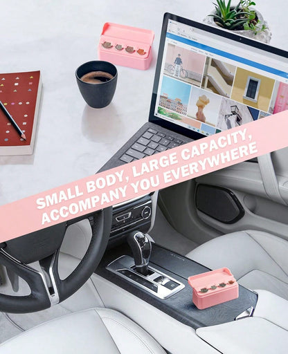 Coin Holder For Car Change Organizer Universal Storage Coin Money Dispenser Fit For Most Car Trucks Accessories(Pink, 1 Pack)
