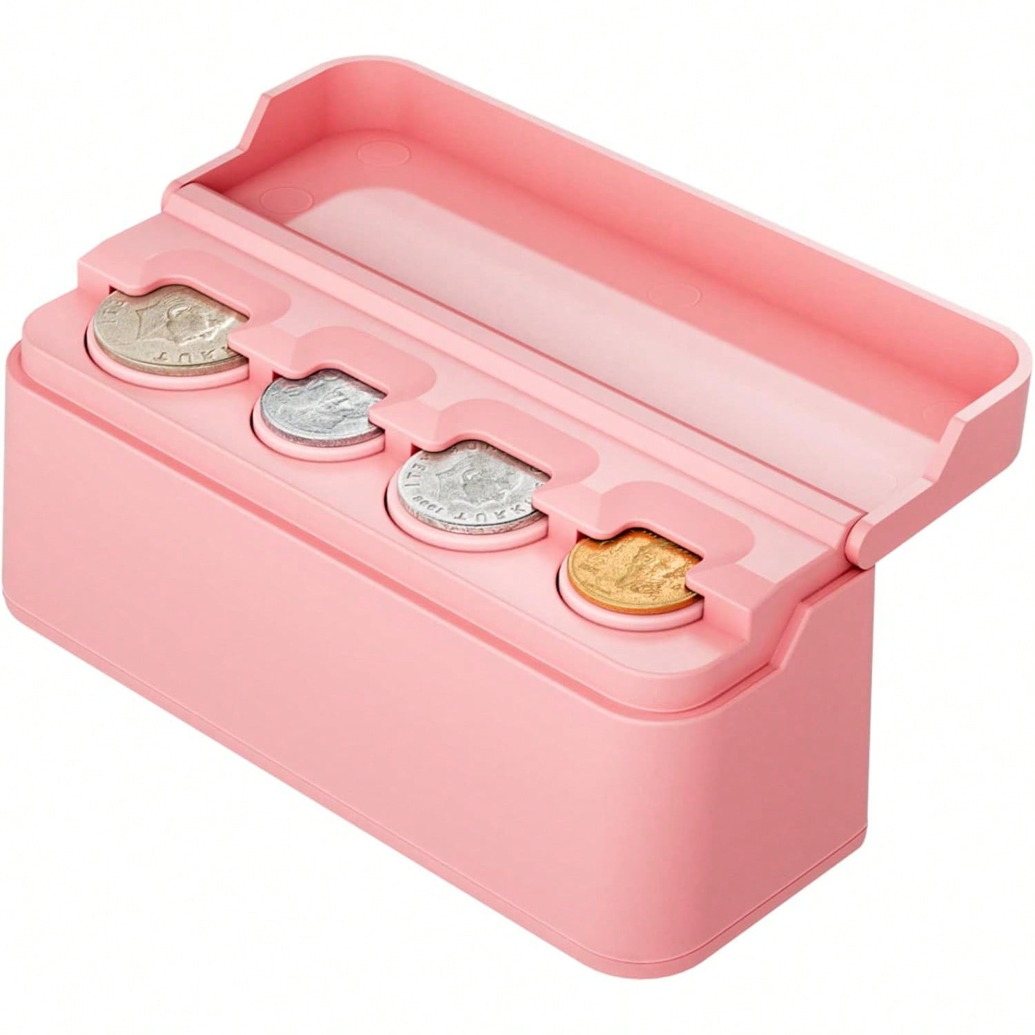 Coin Holder For Car Change Organizer Universal Storage Coin Money Dispenser Fit For Most Car Trucks Accessories(Pink, 1 Pack)