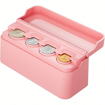 Coin Holder For Car Change Organizer Universal Storage Coin Money Dispenser Fit For Most Car Trucks Accessories(Pink, 1 Pack)