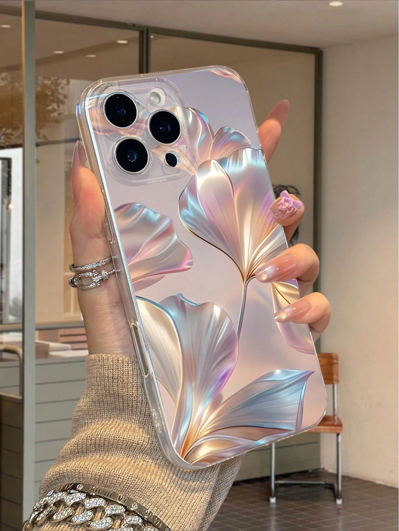 Colorful Gloss Pattern Clear Phone Case HD Printing Mobile Phone Protective Shell Anti-Drop Wear-Resistant Compatible With Iphone 11 12 13 14 15 16 Pro Max Smart Phone Shell Boys And Girls Must-Have P