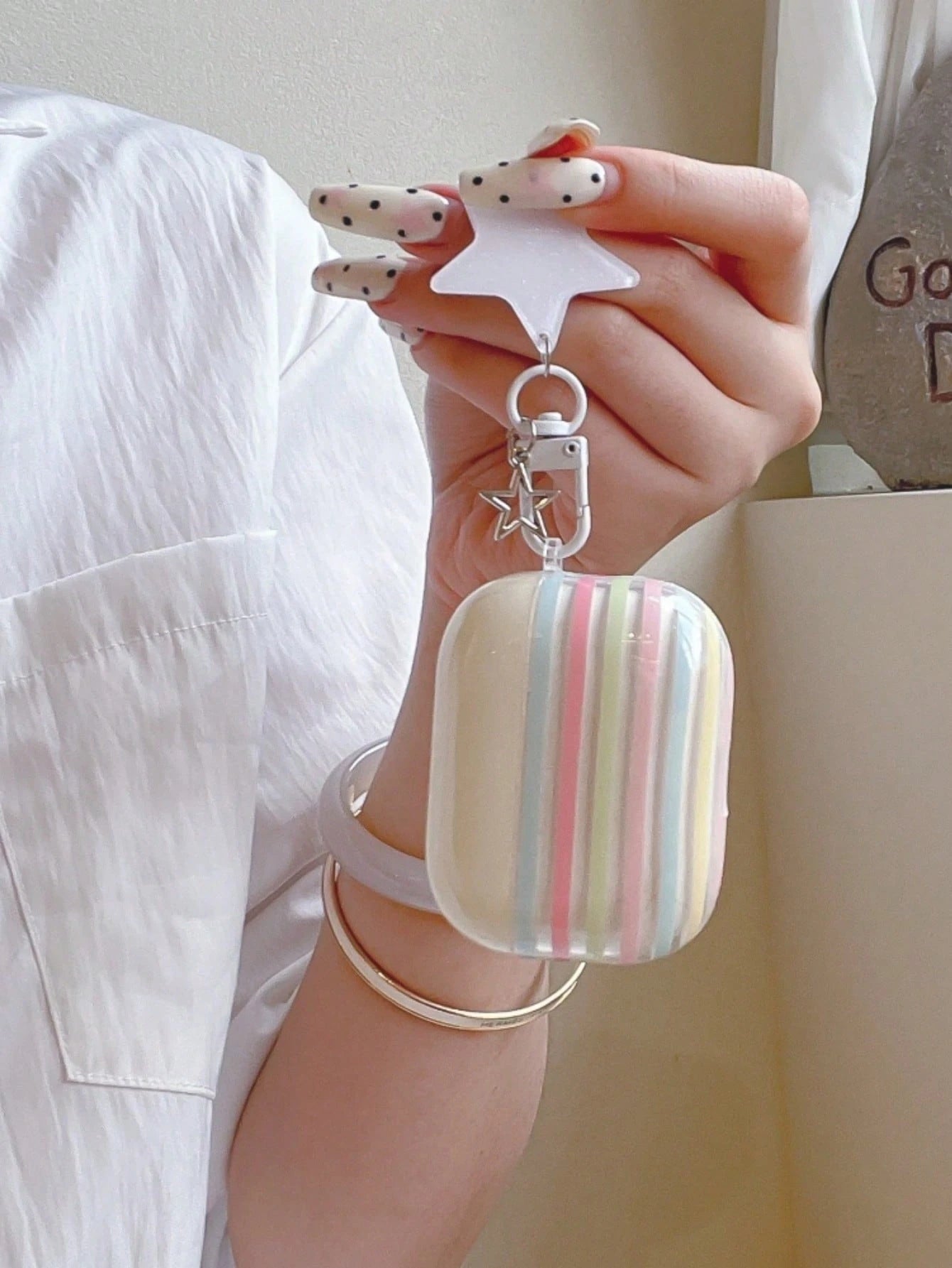 Colorful Striped Protective Case Compatible With Apple 4/Pro 3/Pro 2/3rd Gen/2nd/1st Gen Wireless Bluetooth Earbuds