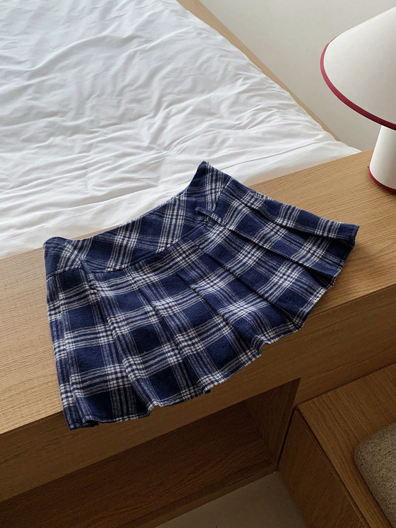 Comfortcana Women's Collegiate Style Printed Pleated Mini Skirt