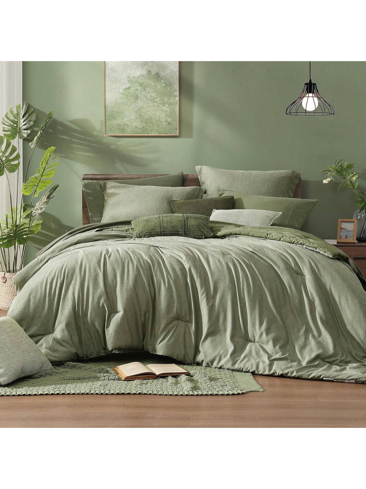 Comforter Set- 7 Pieces Bed In A Bag Queen Bedding Sets With Comforter, Sheets, Pillowcases & Shams, Reversible Bedding Comforters Sets